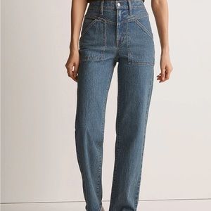 The Perfect Vintage Wide-Leg Jean in Vintage Indigo Wash: Patch-Pocket Edition